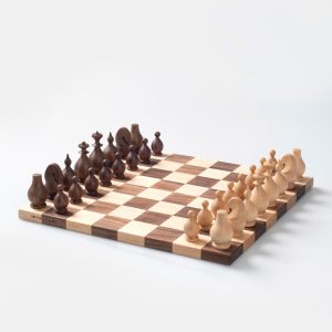 Handcrafted Solid Walnut and Ash Chess Set with Board – Original Artisan Design