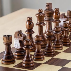 Wooden Chess Pieces Set – 3 Inch Solid Wood Staunton Style, 32 Pieces