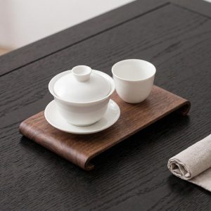 Minimalist Wooden Serving Tray – Solid Wood Desk Organizer and Decorative Home Tray
